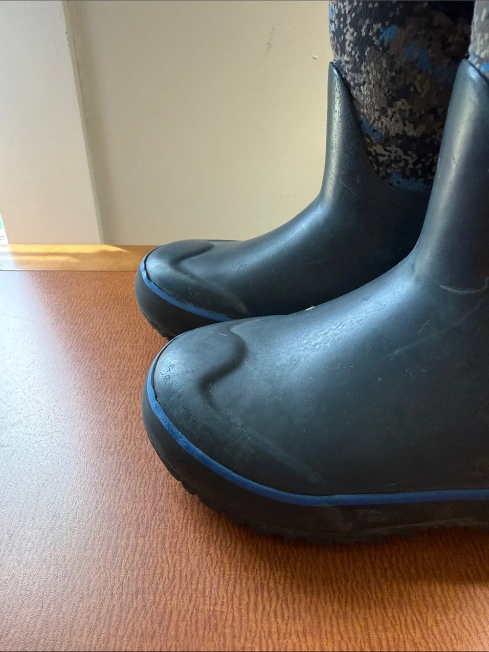 Bogs Kids Rain & Snow Boots in Blue and Black Camouflage